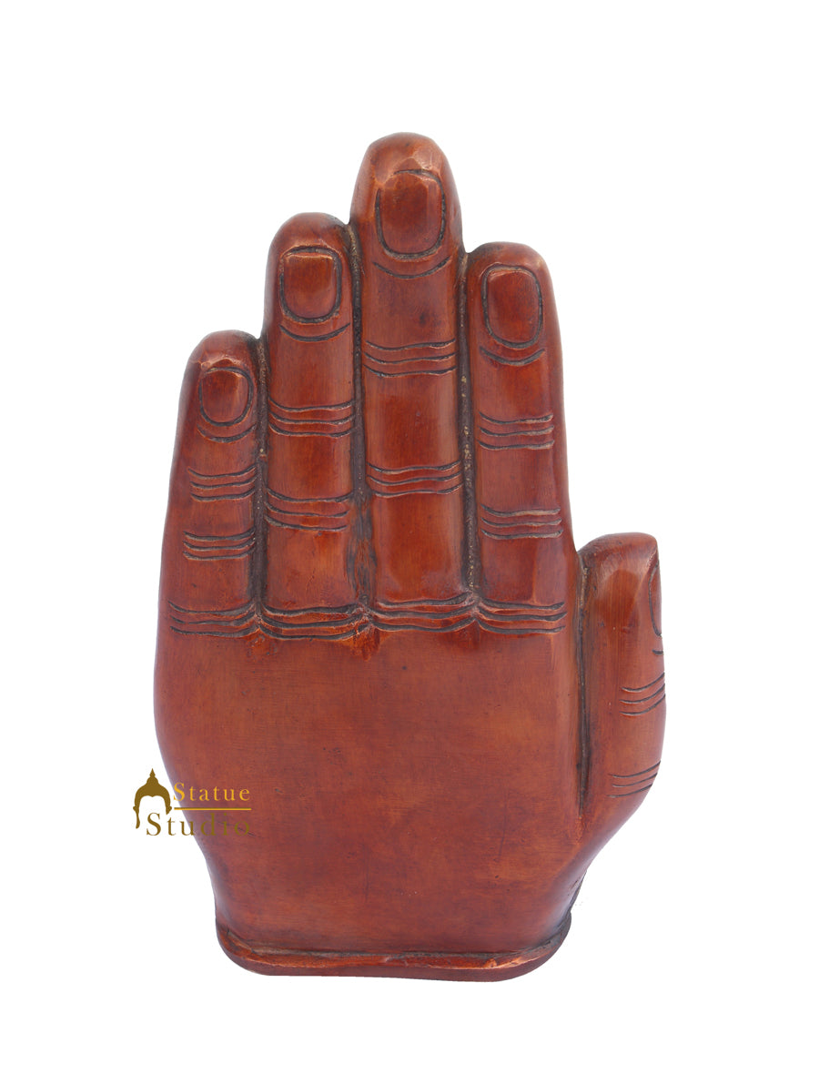 Tibetan Buddhist Lord Buddha Carved Under Palm Décor Statue For Sale 9"