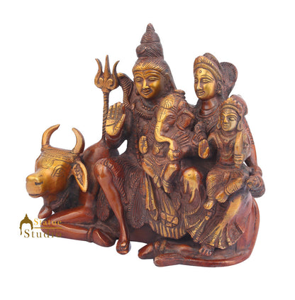 Brass Lord Shiva Parivar With Parvati Ganesha Kartik Nandi 8 Inch by vendor-unknown - Hindu Gods (View 4)
