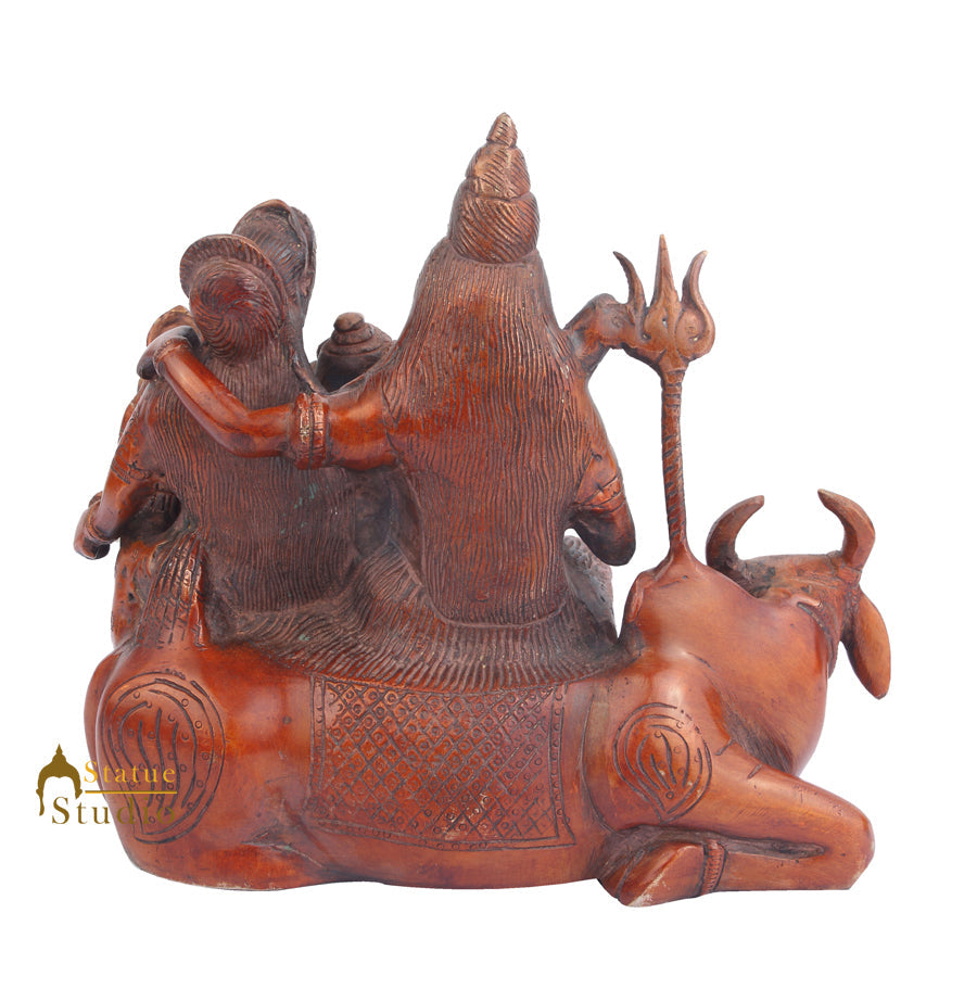 Brass Lord Shiva Parivar With Parvati Ganesha Kartik Nandi 8 Inch - Image 5