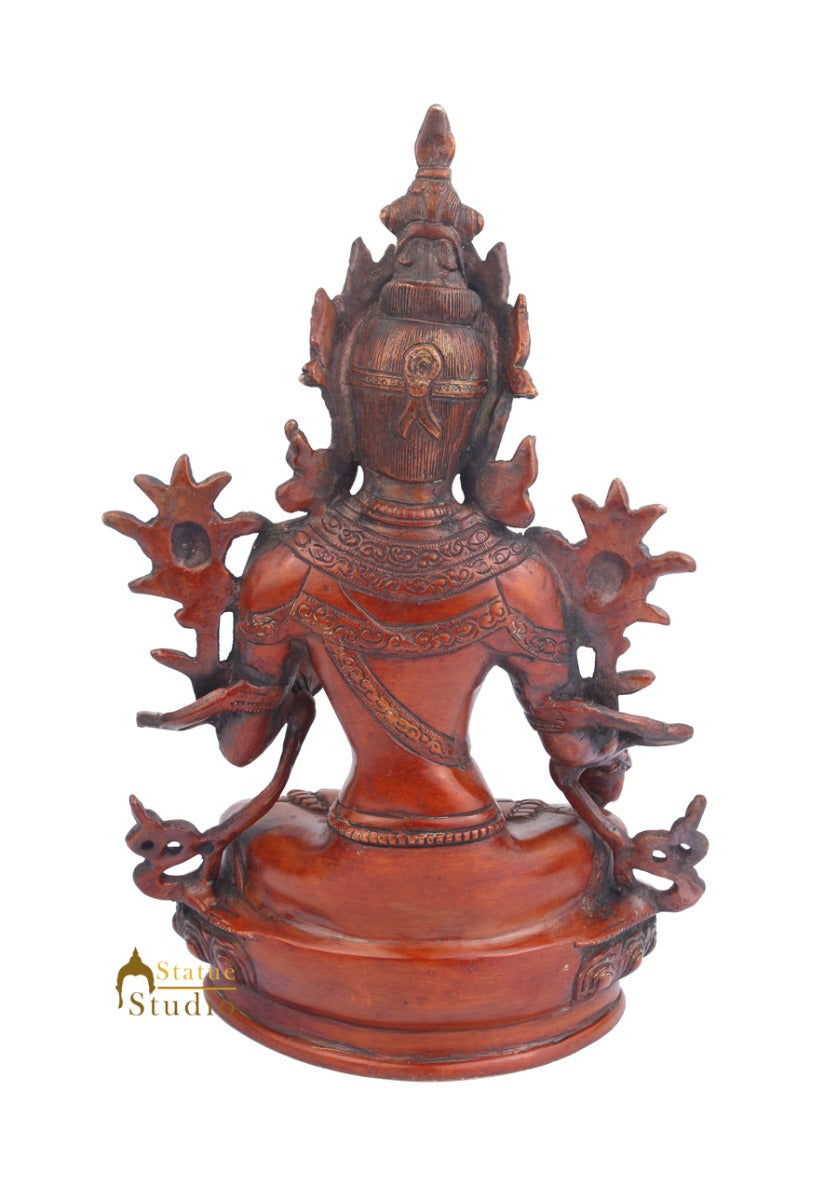 Nepali Buddhist Deity Maa Tara Vastu Fengshui Décor Statue 13" - Image 4
