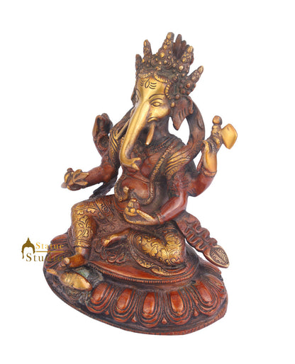 New Design Brass Ganesha Statue Décor For Sale 8" by vendor-unknown - Hindu Gods (View 3)