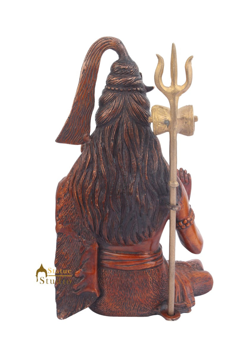 Brass Blessing Lord Shiva Idol Figurine 1 Feet - Image 5