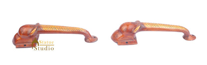 Brass Handicraft Home Decorative Elephant Design Door Handle Red Pair 10" by vendor-unknown - Decor (View 4)