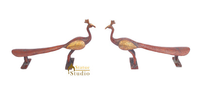Brass Handicraft Home Decor Bird Design Small Door Handle Red Pair 10" by vendor-unknown - Decor (View 4)