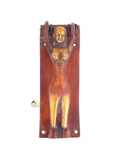 Brass Handicraft Home Decorative Lady Design Red Door Knocker 6" by vendor-unknown - Decor (View 2)