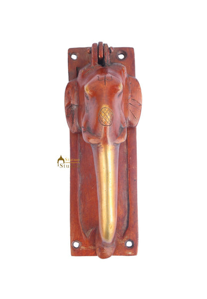 Brass Handicraft Home Decorative Elephant Design Red Door Knocker 6" by vendor-unknown - Decor (View 2)