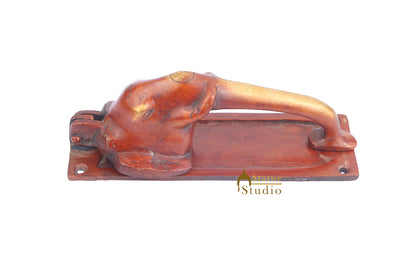 Brass Handicraft Home Decorative Elephant Design Red Door Knocker 6" by vendor-unknown - Decor (View 4)