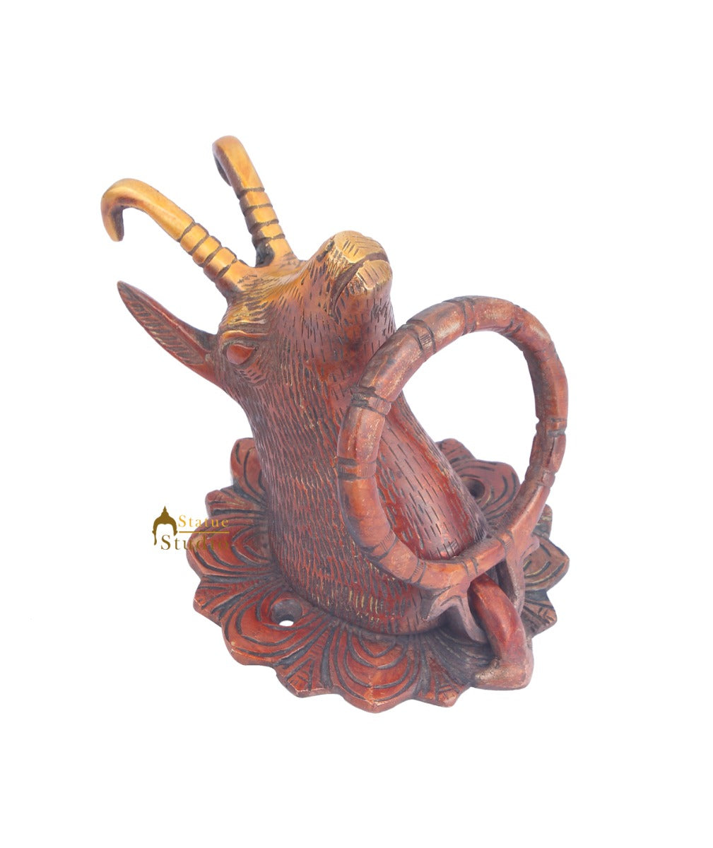 Brass Handicraft Home Decorative Deer Design Red Door Knocker 9"