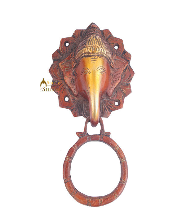 Brass Handicraft Home Decor Elephant Design Red Door Knocker 7" - Eco-friendly - Sama Homes