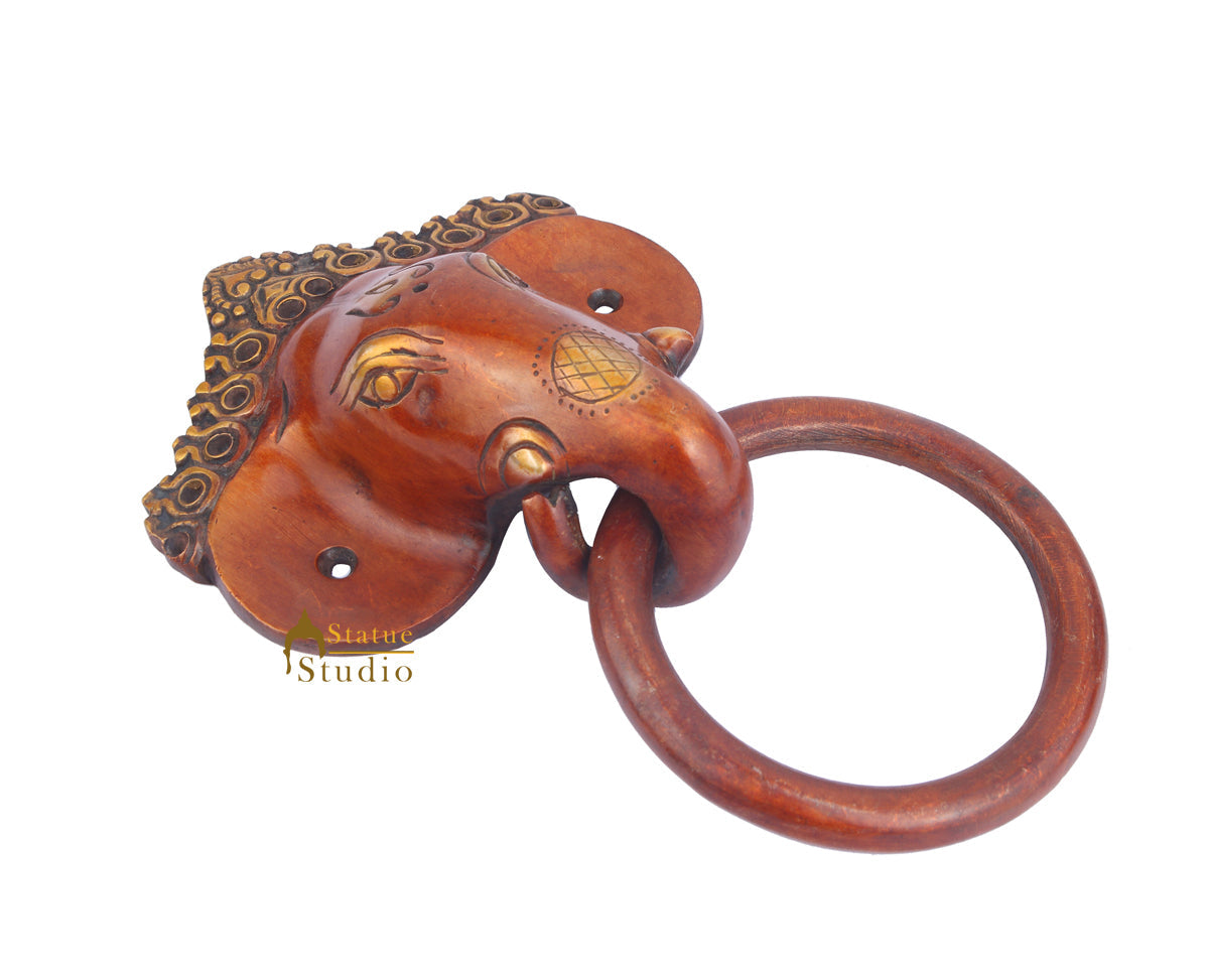 Brass Handicraft Home Decorative Elephant Design Red Door Knocker 8" - Image 3