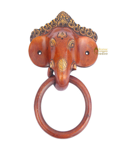 Brass Handicraft Home Decorative Elephant Design Red Door Knocker 8" by vendor-unknown - Decor