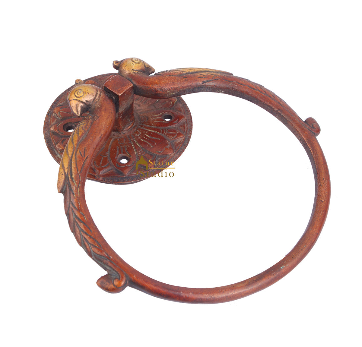 Brass Handicraft Home Decorative Bird Design Red Door Knocker 8" - Image 3