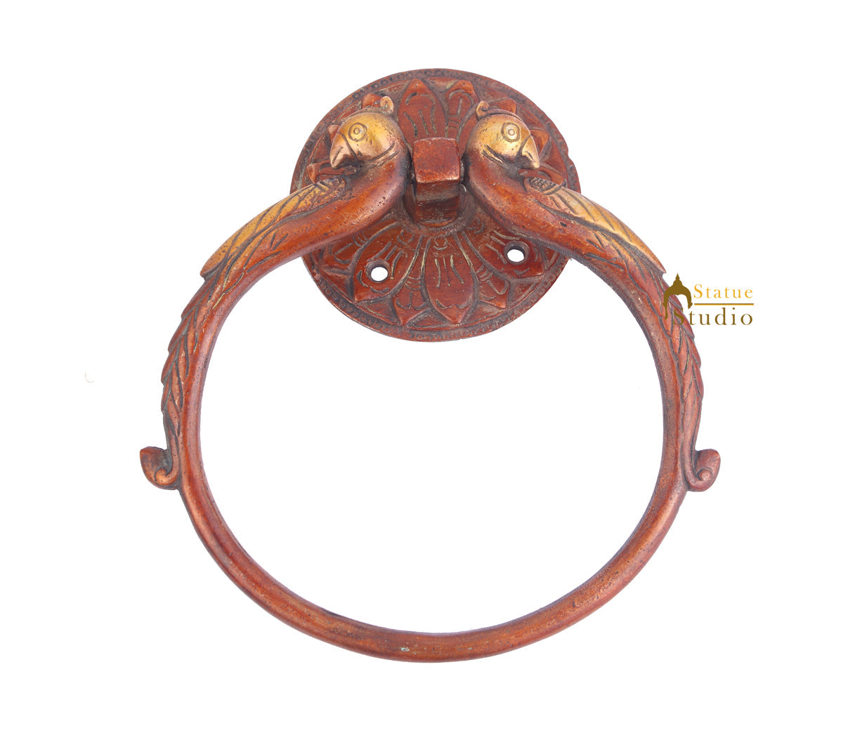 Brass Handicraft Home Decorative Bird Design Red Door Knocker 8"