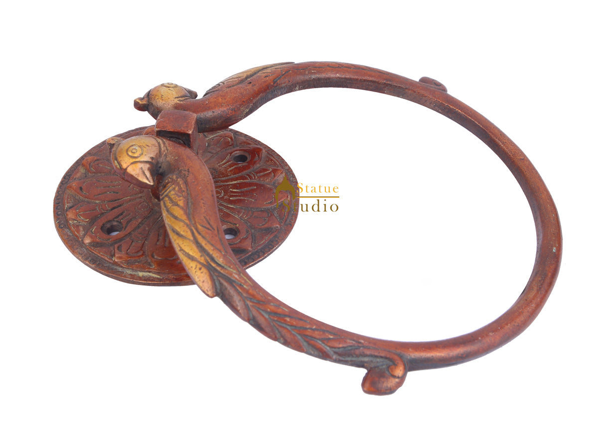 Brass Handicraft Home Decorative Bird Design Red Door Knocker 8"