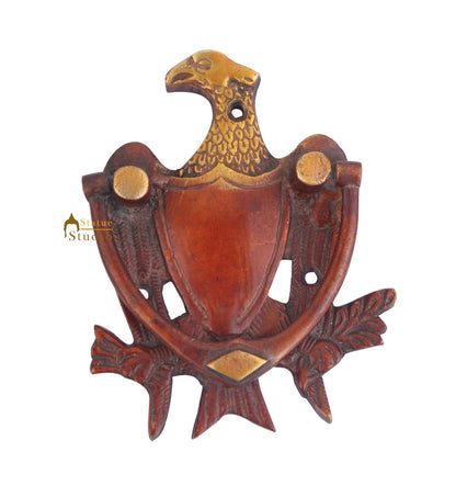 Brass Handicraft Home Decorative Bird Sitting Design Red Door Knocker 8" by vendor-unknown - Decor (View 2)