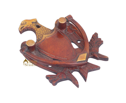 Brass Handicraft Home Decorative Bird Sitting Design Red Door Knocker 8" by vendor-unknown - Decor (View 4)