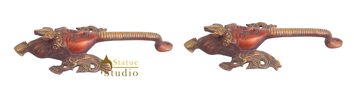 Brass Handicraft Home Decor Lady Head Design Red Door Knocker 8"