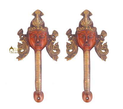 Brass Handicraft Home Decor Lady Head Design Red Door Knocker 8" by vendor-unknown - Decor (View 2)