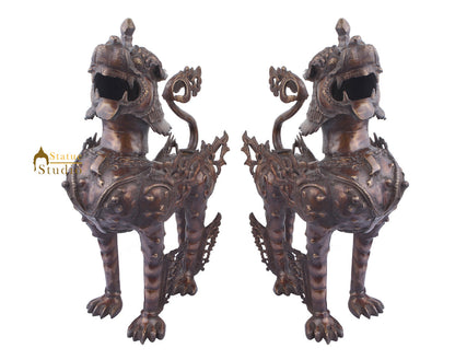 Chinese Japanese Lion Pair Fengshui Vastu Home Garden Décor Large Figurine 22" by vendor-unknown - Decor (View 3)