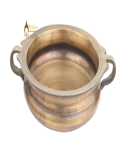 South Indian Style Urli Rice Bowl Vessel Varpu Copper Finish Heavy Brass Sheet 8" by vendor-unknown - Decor