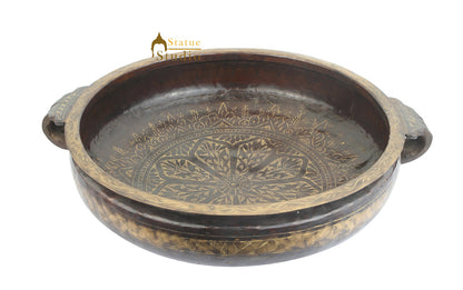 Antique Brass Handicraft Light Sheet Black Urli Vintage Vessel Varpu 18" by vendor-unknown - Decor (View 2)