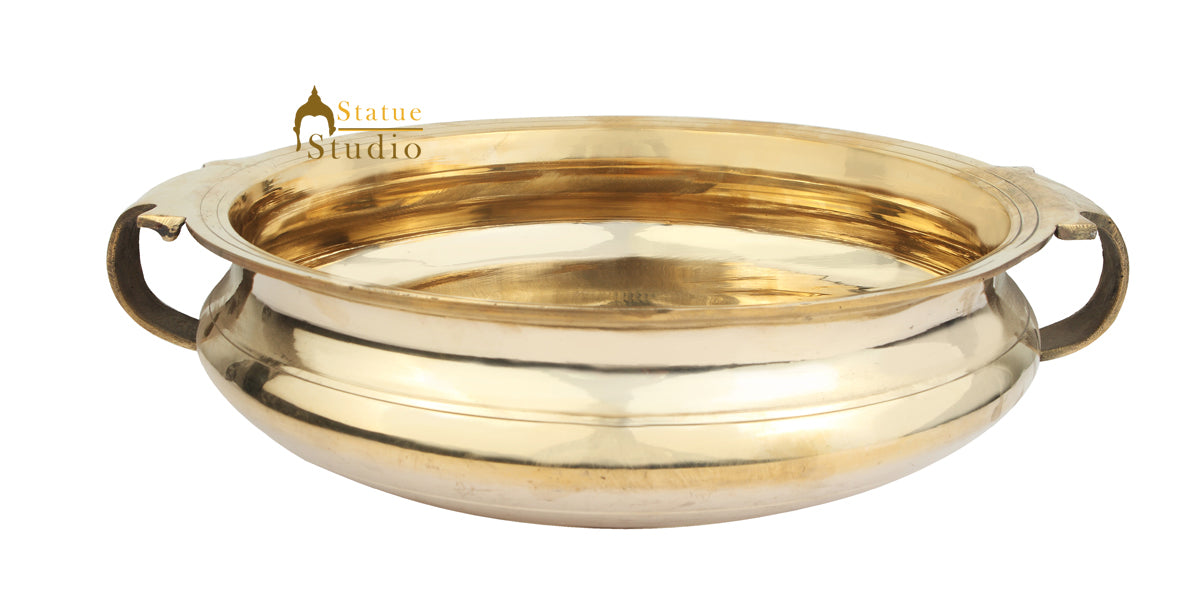 Antique Brass South Indian Handmade Urli Varpu Home Office Hotel Decor 14" - Image 3