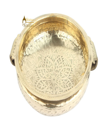 Antique Brass Handicraft Light Sheet Engraved Urli Vintage Vessel Varpu 12" by vendor-unknown - Decor