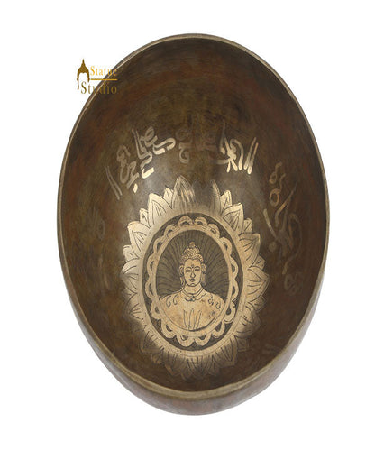 Tibetan Healing Buddha Engraved Hand Hammered Meditation Singing Bowl 8" by vendor-unknown - Singing Bowls (View 2)