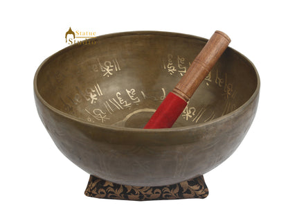 Tibetan Healing Buddha Engraved Hand Hammered Meditation Singing Bowl 11" by vendor-unknown - Singing Bowls (View 3)