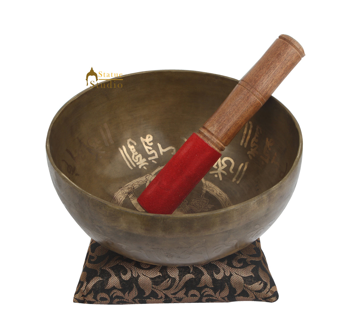 Tibetan Healing Manjushri Engraved Hand Hammered Meditation Singing Bowl 8" - Image 3
