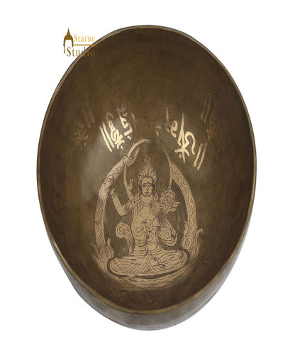 Tibetan Healing Manjushri Engraved Hand Hammered Meditation Singing Bowl 8" by vendor-unknown - Singing Bowls (View 2)