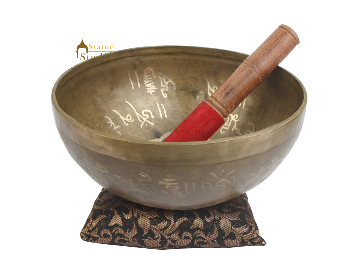 Tibetan Healing Manjushri Engraved Hand Hammered Meditation Singing Bowl 9" - Image 3