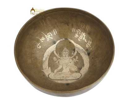 Tibetan Healing Manjushri Engraved Hand Hammered Meditation Singing Bowl 9" by vendor-unknown - Singing Bowls