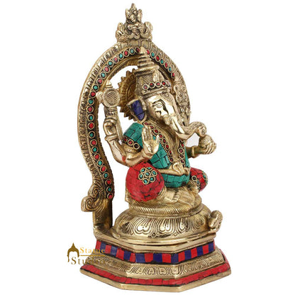 Brass Elephant God Lord Ganesha Ganpati Vinayak Idol Décor Lucky Gift Statue 11" by vendor-unknown - Hindu Gods (View 3)