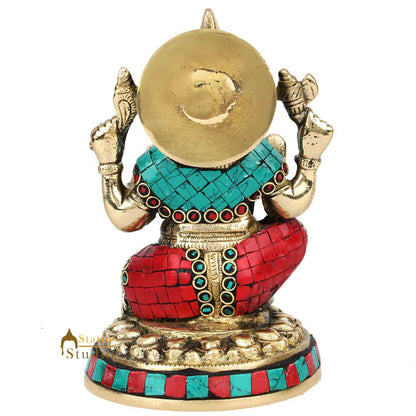 Indian God Lord Ganesha Ganpati Fine Inlay Work Idol Statue Home Office Décor 6" by vendor-unknown - Hindu Gods (View 4)