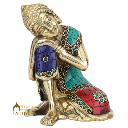 Indian Handcrafted Buddhist Home Decorative Thinking Buddha Lucky Gift Statue 6" by vendor-unknown - Buddha (View 3)