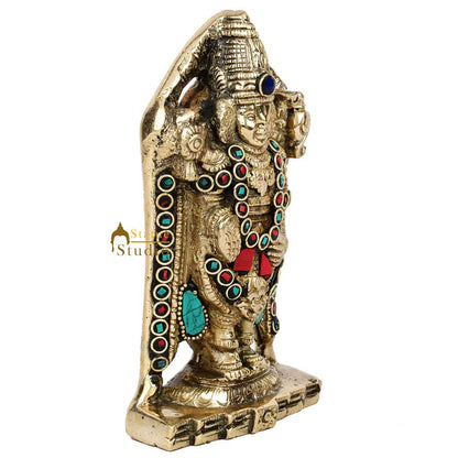 Brass Tirupathi Balaji Idol Stone Work For Home Decor 6 Inch by vendor-unknown - Hindu Gods (View 4)