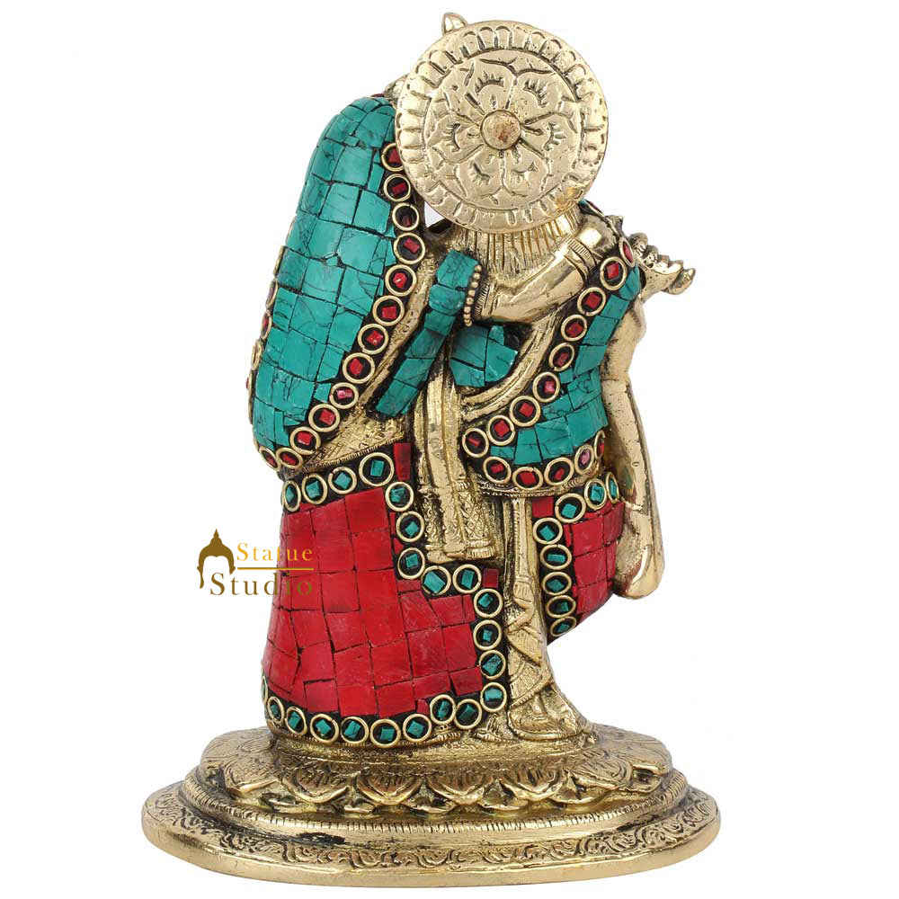 Hindu God Goddess Murli Manohar Radha Krishna Décor Gift Statue Idol Figurine 7" - Image 4