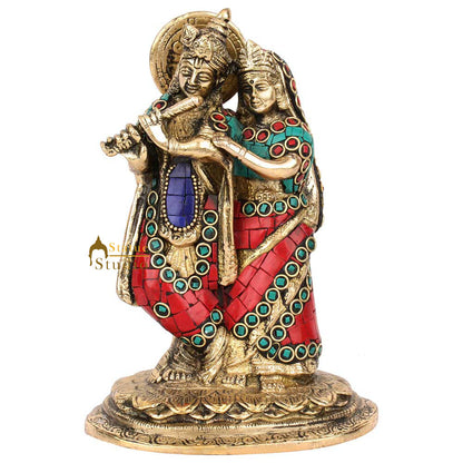 Hindu God Goddess Murli Manohar Radha Krishna Décor Gift Statue Idol Figurine 7" by vendor-unknown - Hindu Gods