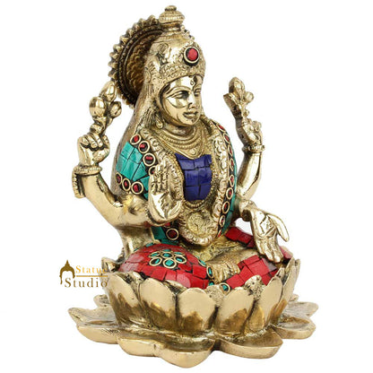 Indian Hinduism Goddess Of Wealth Maa Lakshmi Idol Lucky Décor Gift Sculpture 6" by vendor-unknown - Hindu Gods (View 3)