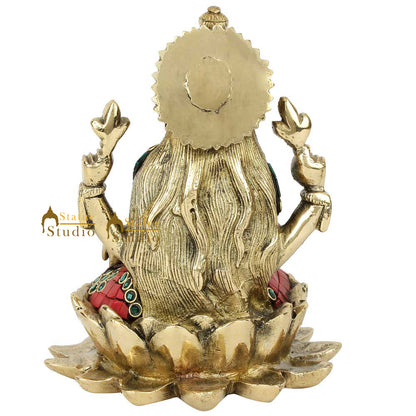 Indian Hinduism Goddess Of Wealth Maa Lakshmi Idol Lucky Décor Gift Sculpture 6" by vendor-unknown - Hindu Gods (View 4)