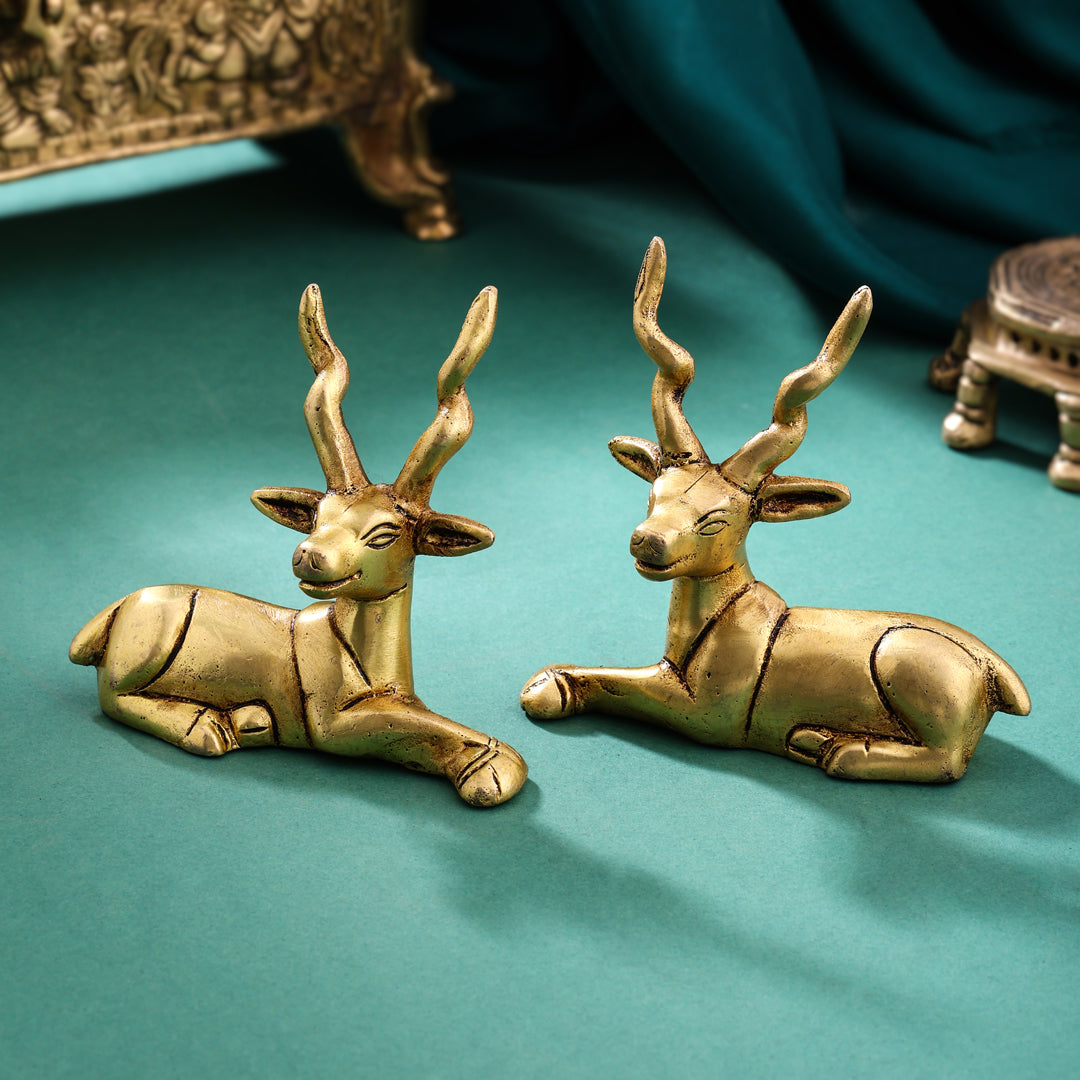 Brass Deer set (3.5 Inch) - Eco-friendly - Sama Homes