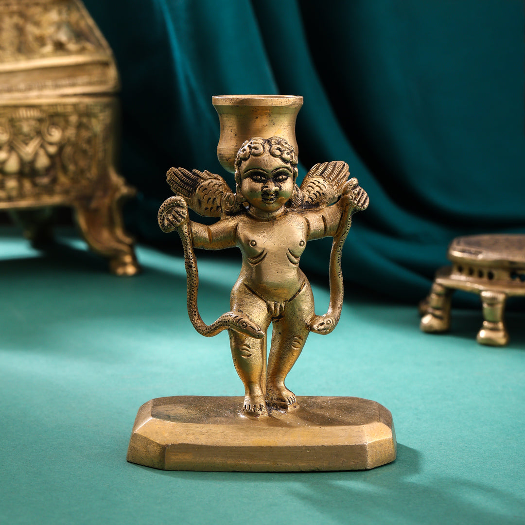 Brass Angel Candle Stand (4.2 Inch) - Image 2