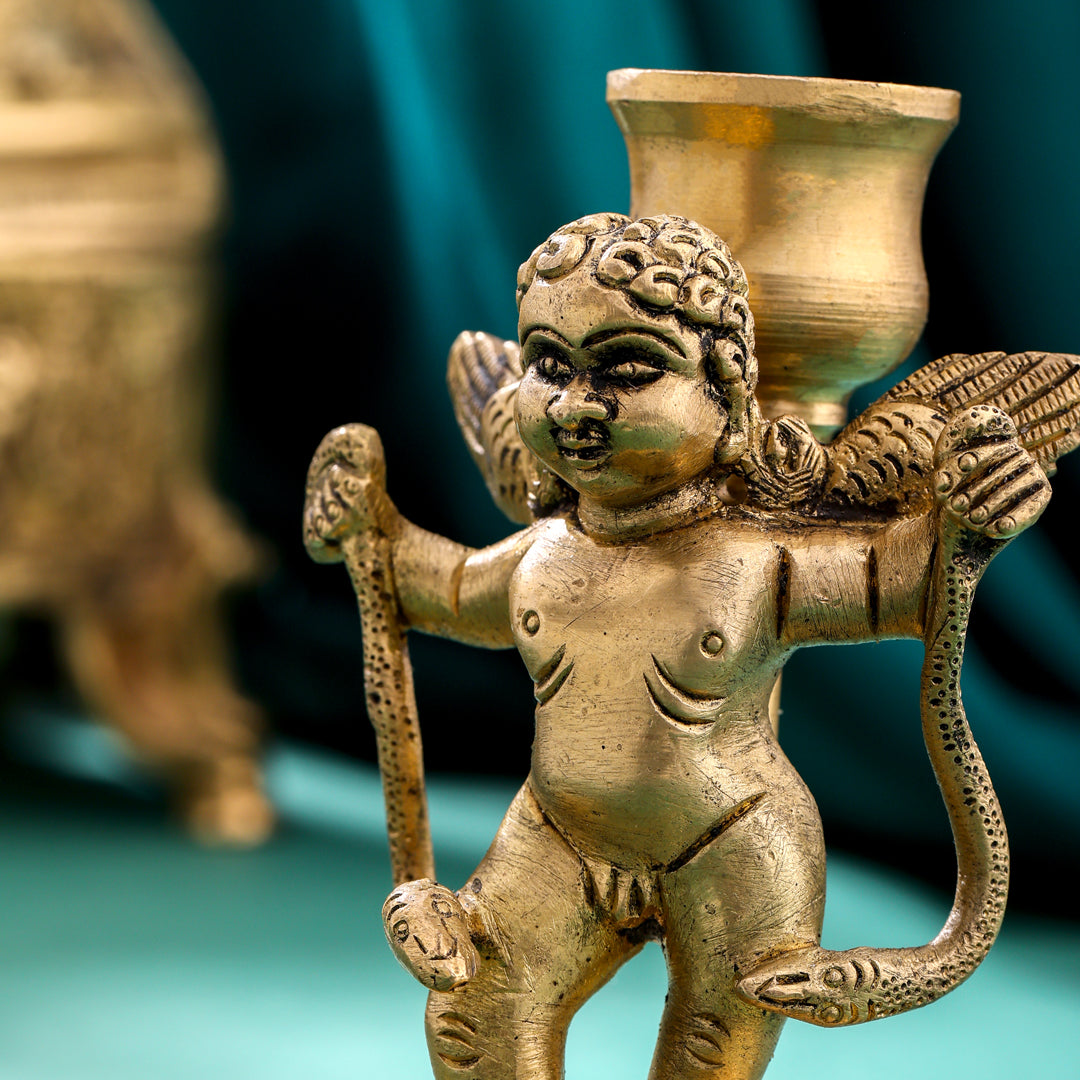 Brass Angel Candle Stand (4.2 Inch) - Image 5