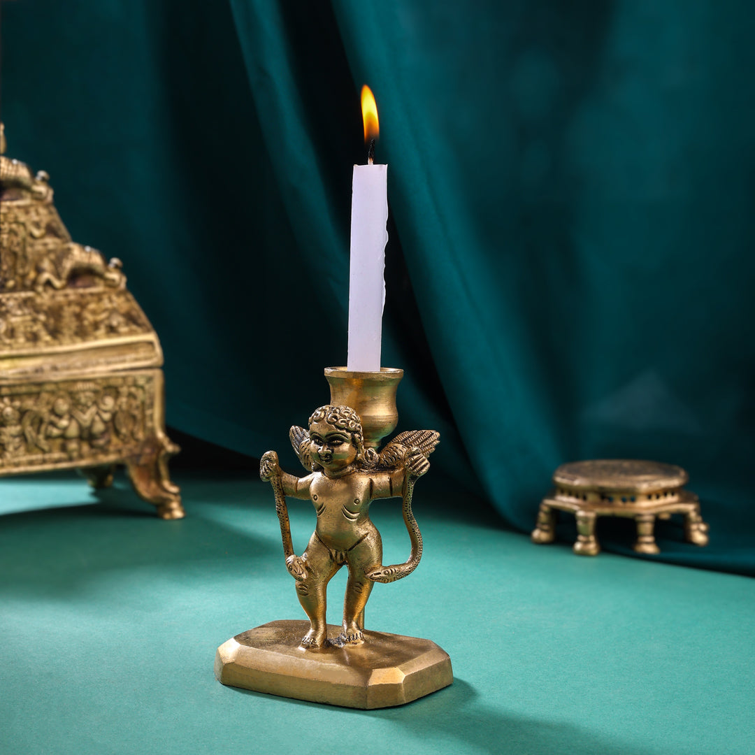 Brass Angel Candle Stand (4.2 Inch) - Eco-friendly - Sama Homes
