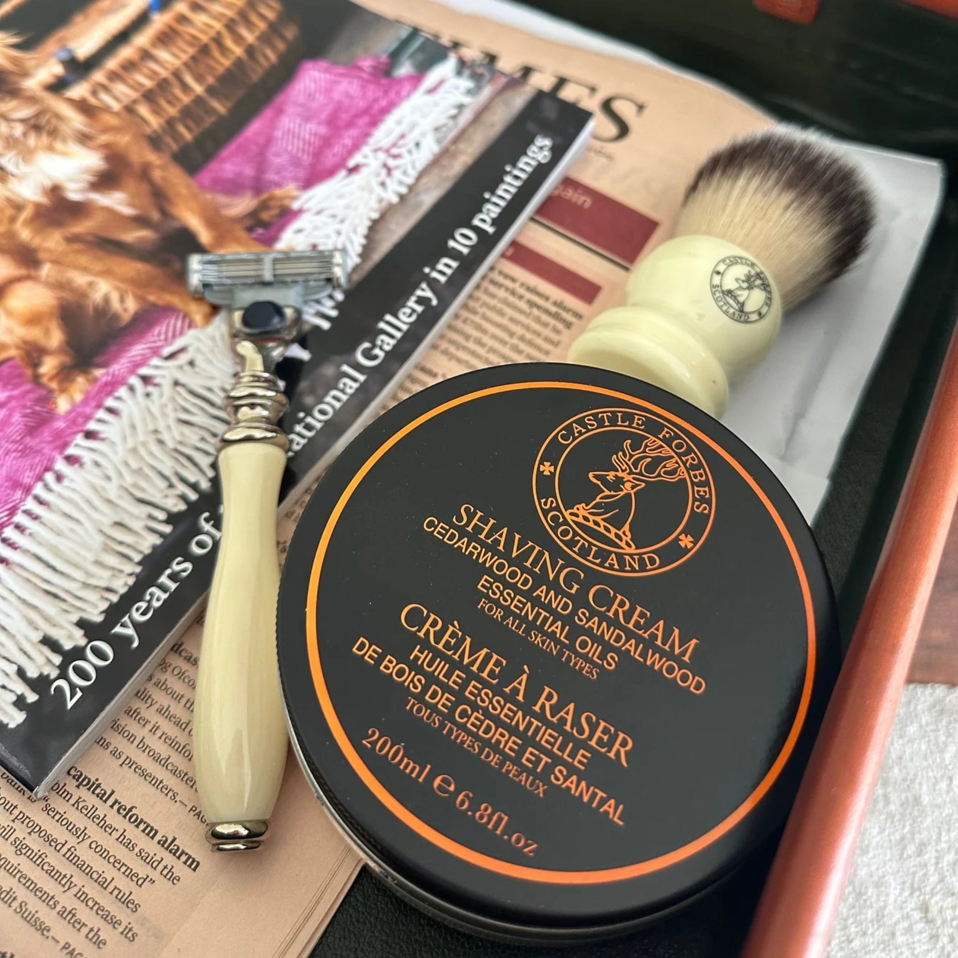 Luxury Shave Cream, Cedarwood & Sandalwood Essential Oil, 6.8 fl.oz / 200ml - Image 3