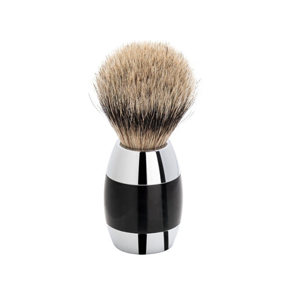 Merkur Shaving Brush, Badger Hair, Silver Tip, Bright Chrome / Black, MK-120011 by Merkur - Shaving Brushes