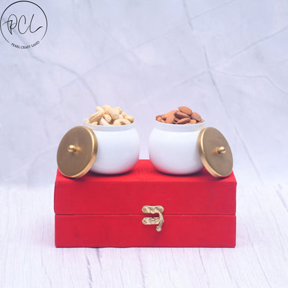 Exclusive Dryfruits Jar Containers for Home & Kitchen Storage Box Set of 2 with Royal Gifting Box by SAMA Homes - Jars (View 2)
