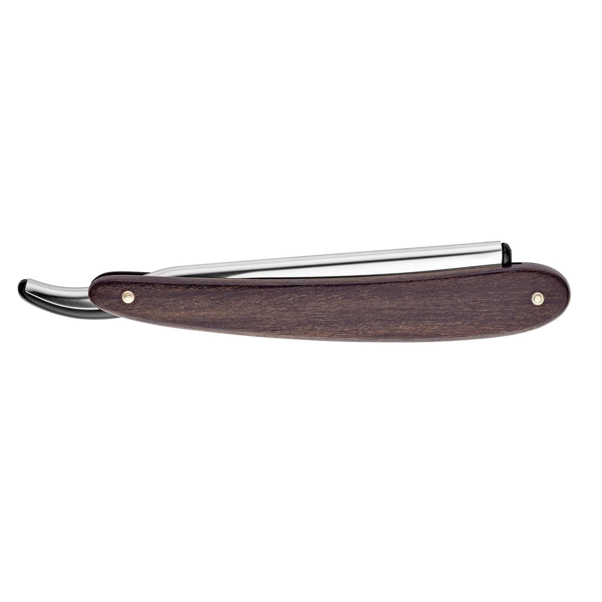 Dovo Shavette, Stainless Steel with Ebony Wood Handle & Lazer Silver Inlay - Image 7