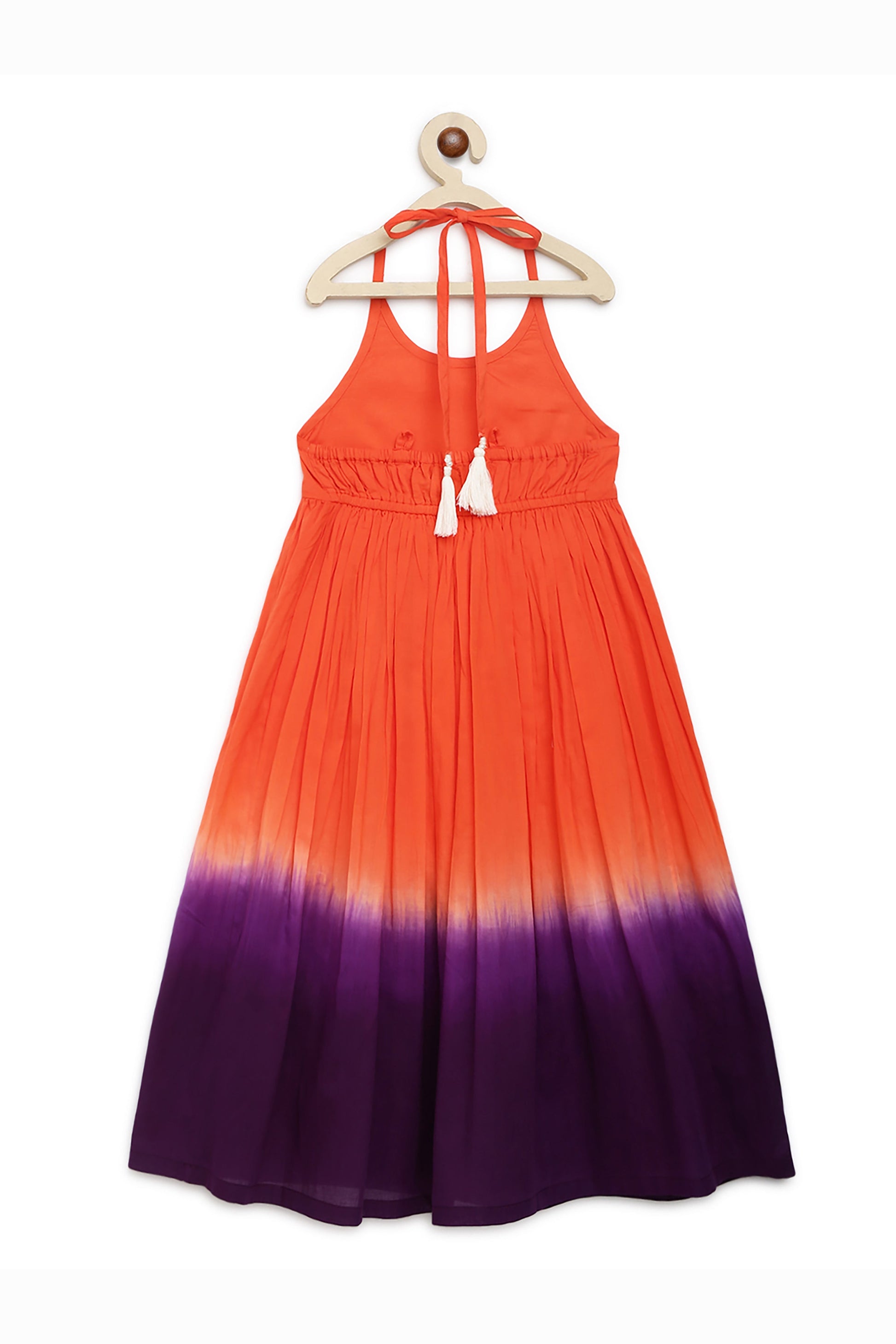 Girls Maxi Dress Orange Tie Dye Ombre - Image 7